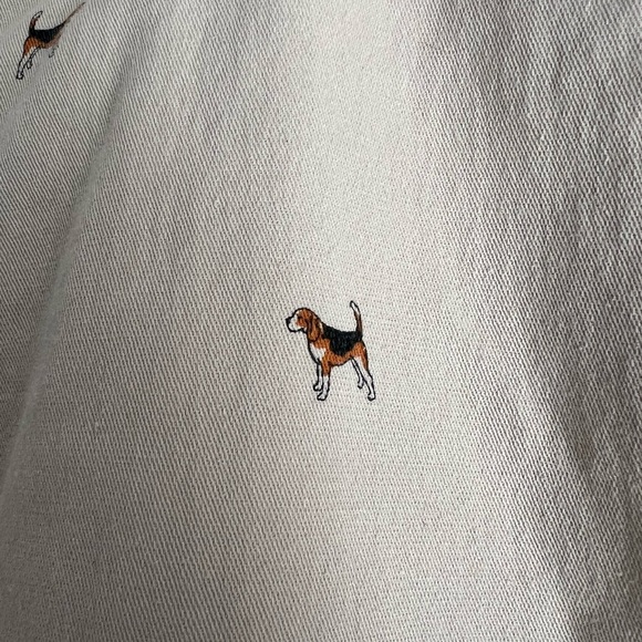 CHAPS Shorts Beagle Dog AOP Coastland Wash Stretch Beige Neutral Men's 36 - Picture 3 of 8